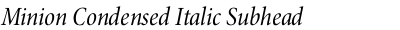 Minion Condensed Italic Subhead